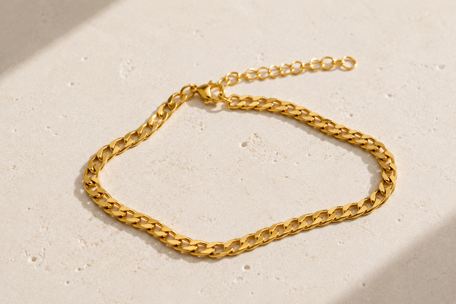 Gold plated chain bracelet for women, gift for her