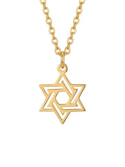 Gold Star of David Necklace For Men Stainless Steel Chain Jewish Gift For Him