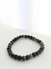kambaba jasper stone beads bracelet for men green