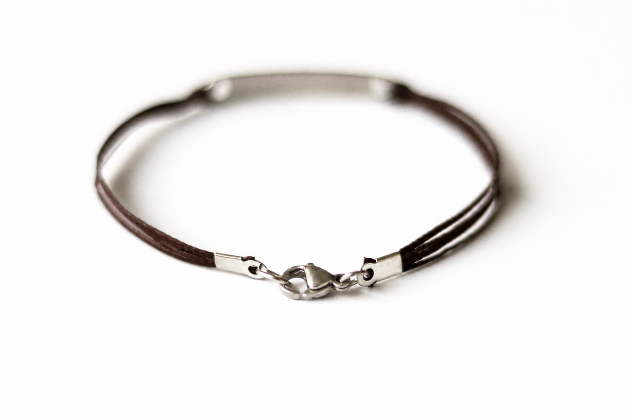 Am Israel Chai bracelet for men, stainless steel Hebrew charm, cotton string, jewish gift for him עם ישראל חי