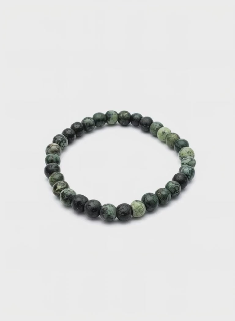 kambaba jasper stone beads bracelet for men green