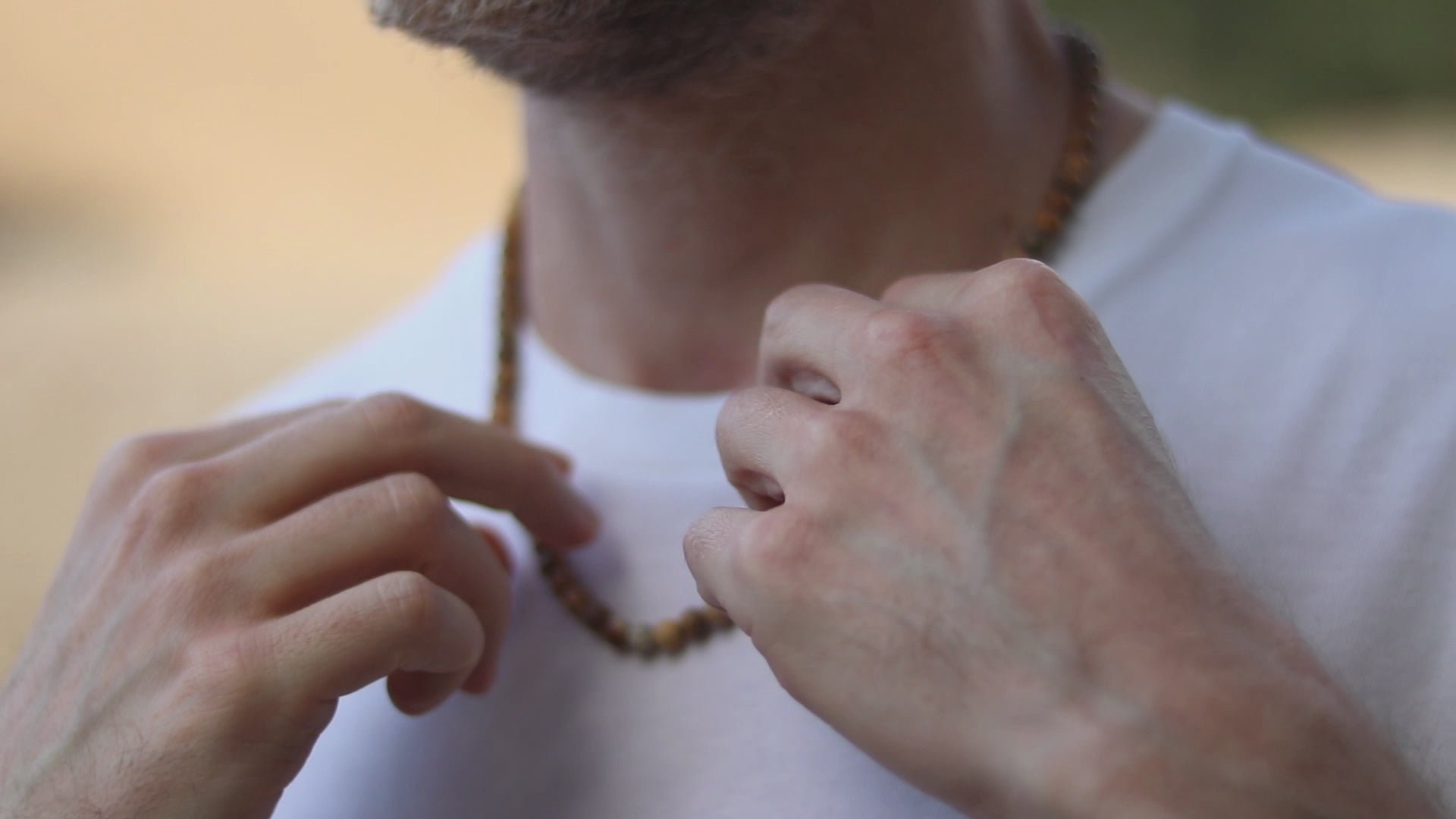 picture jasper beaded necklace for men
