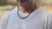 black botswana agate beads necklace for men