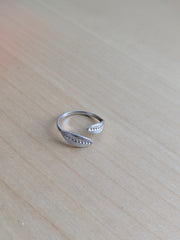 Men's Leaf Ring, Stainless Steel Open Band, Silver Tone Botanical Jewelry for Men, Nature Statement Ring, Gift for Him, Daily Style, Wrapped