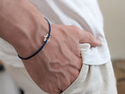 silver star of david bracelet blue shiny