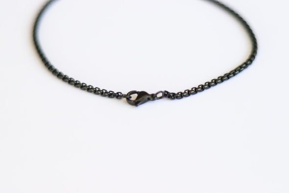 Waterproof chain anklet for men, minimalist mens ankle bracelet, black chain, festival jewelry