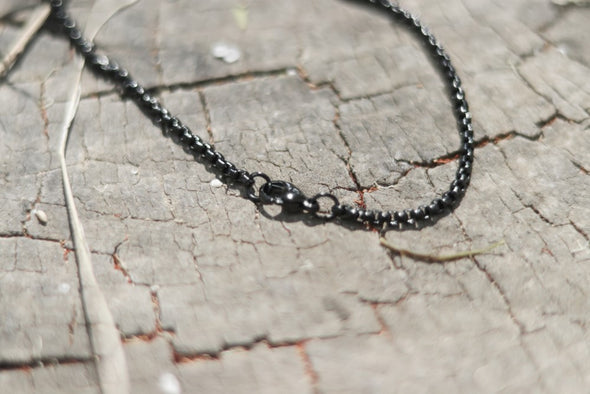 Waterproof chain anklet for men, minimalist mens ankle bracelet, black chain, festival jewelry