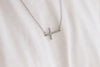 Sideways cross necklace for men