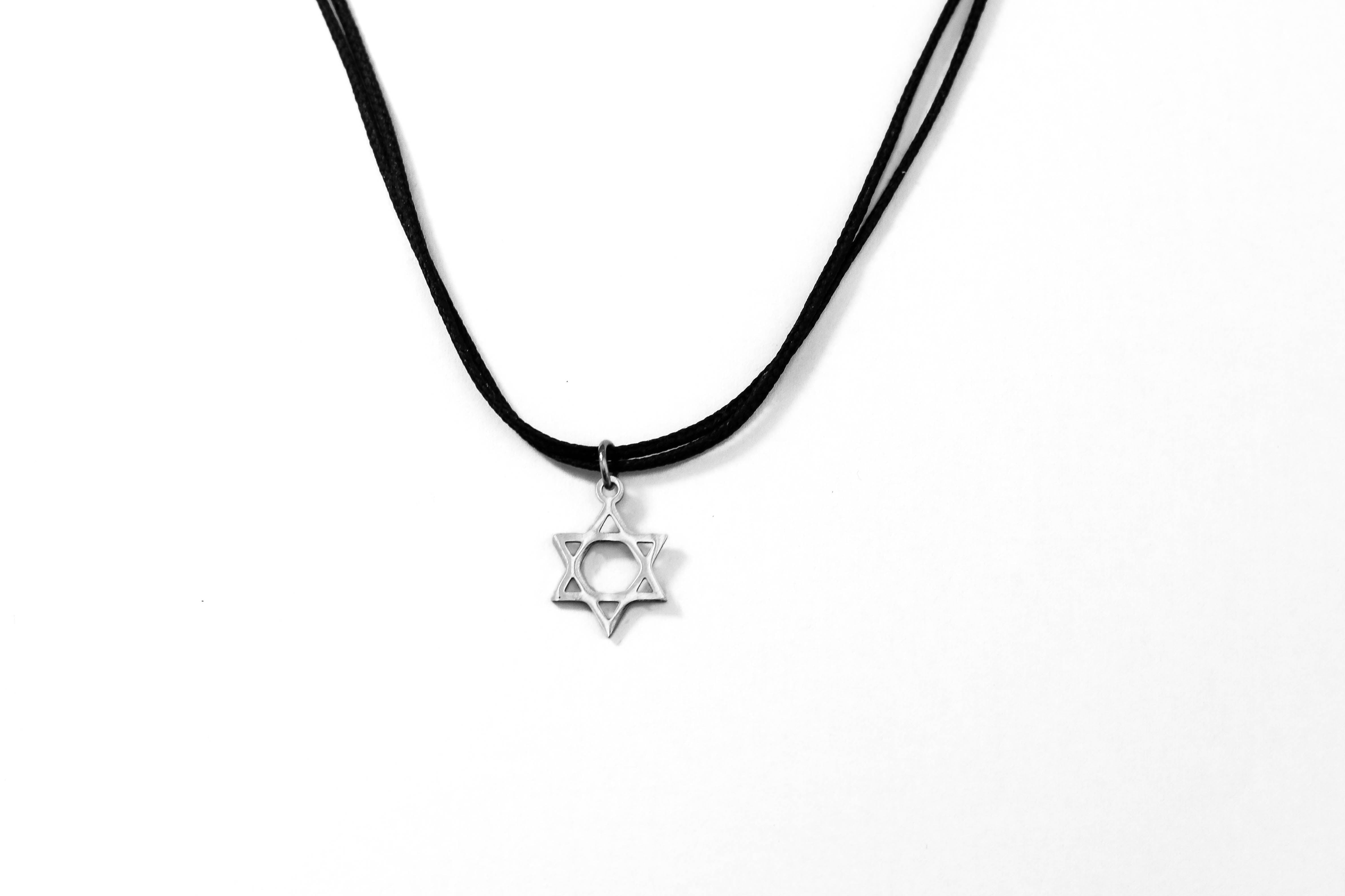 Star of David necklace for men, men's necklace silver Magen David