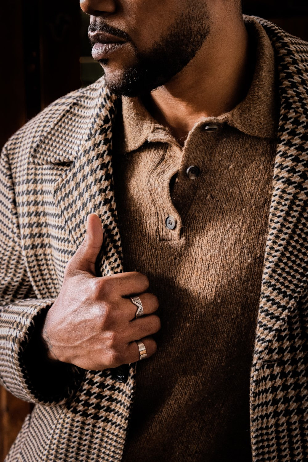 Ring für Männer, silberner Statement-Ring, Herrenring, Freundgeschenk für ihn, verstellbarer Ring, V-förmiger Ring, minimalistischer Herrenschmuck, stapelbar