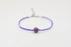 Amethyst bracelet for women, February birthstone, purple cord, adjustable - shani-adi-jewerly