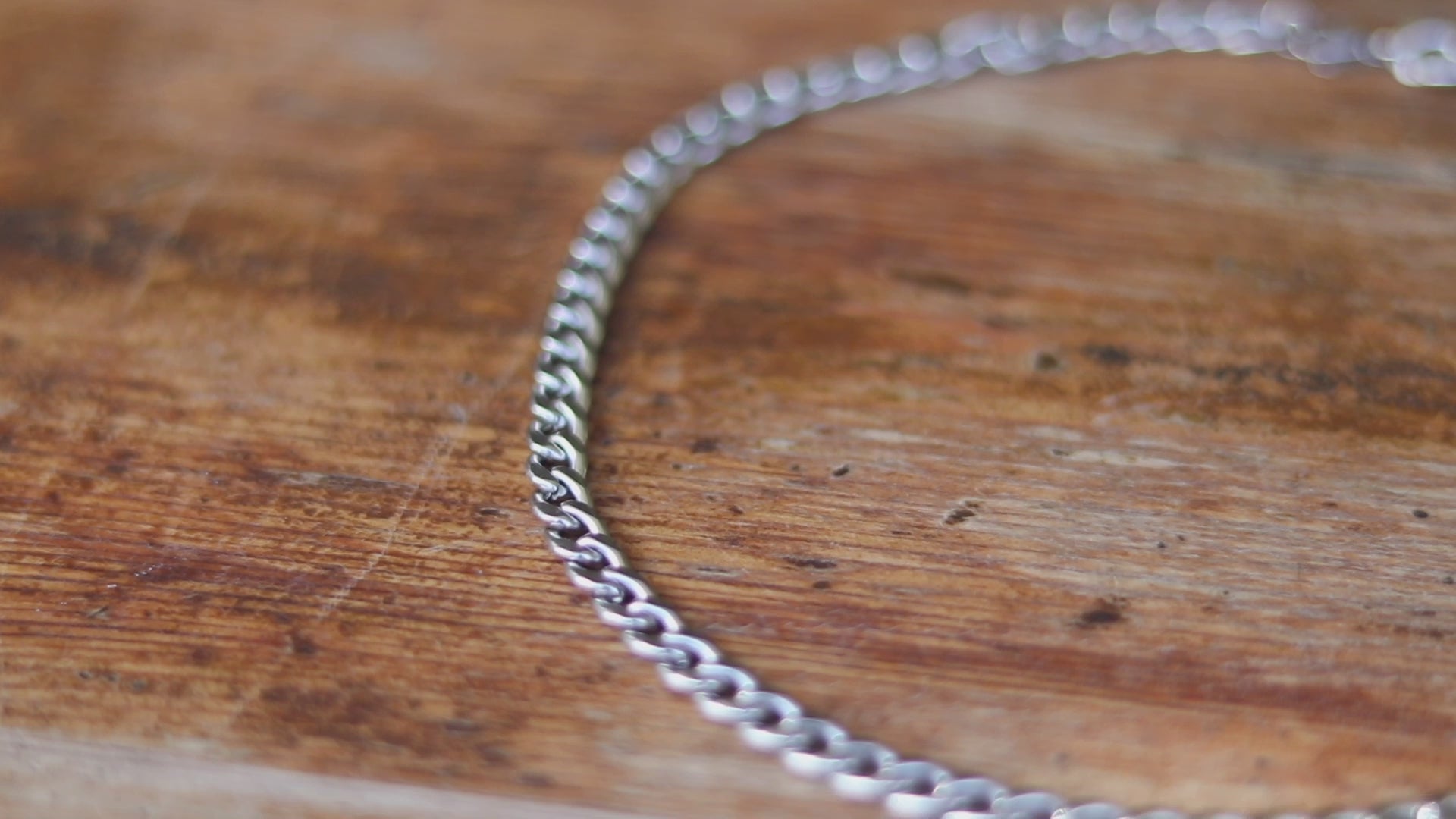 Silver links chain necklace for men