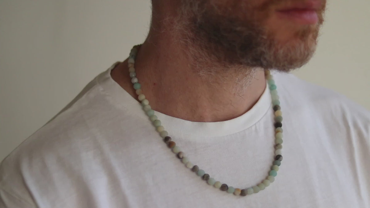 Amazonite necklace for men