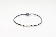 Amethyst bracelet for men, February birthstone, purple cord - shani-adi-jewerly