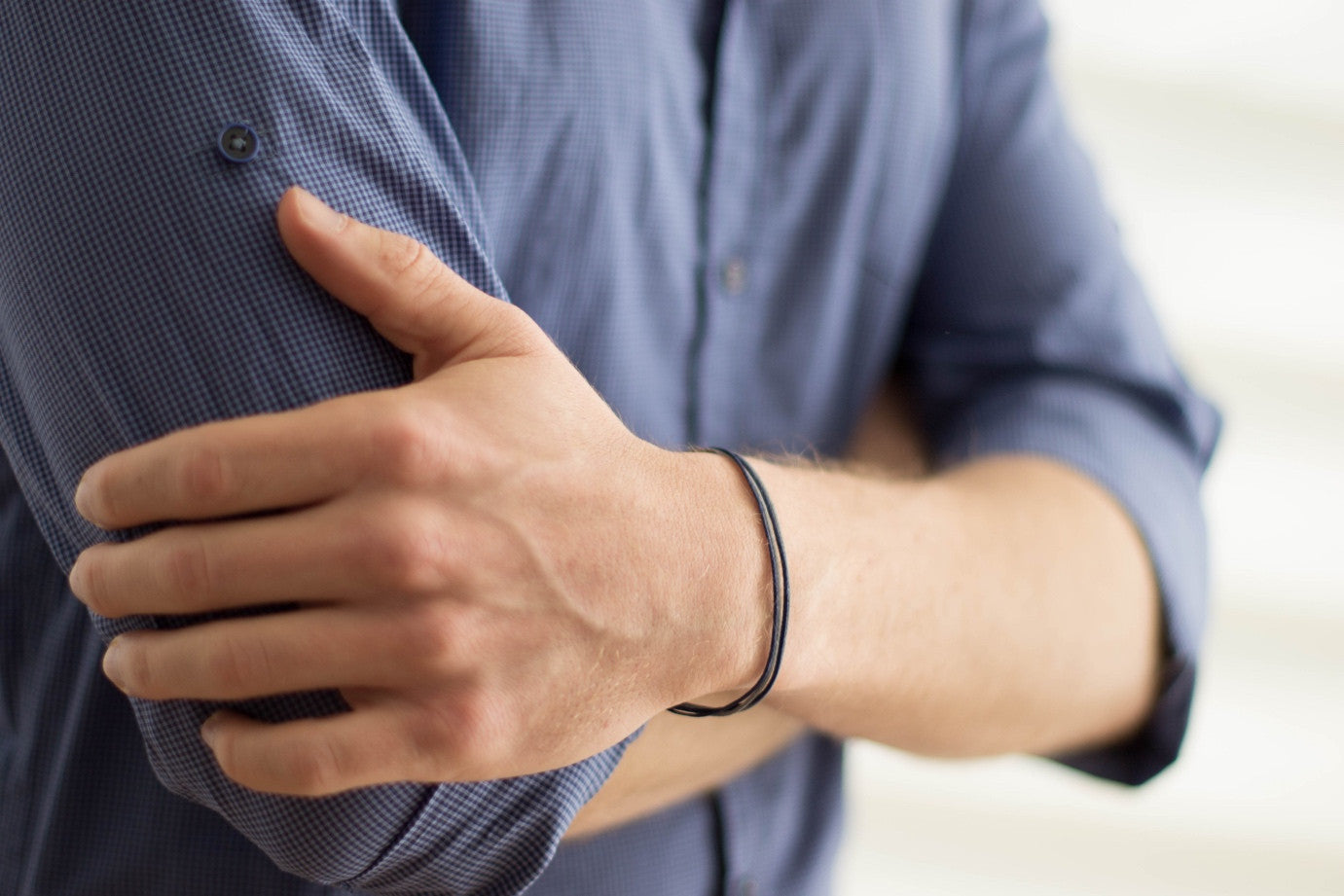 Blue cord bracelets for men, blue string, gift for him - shani-adi-jewerly
