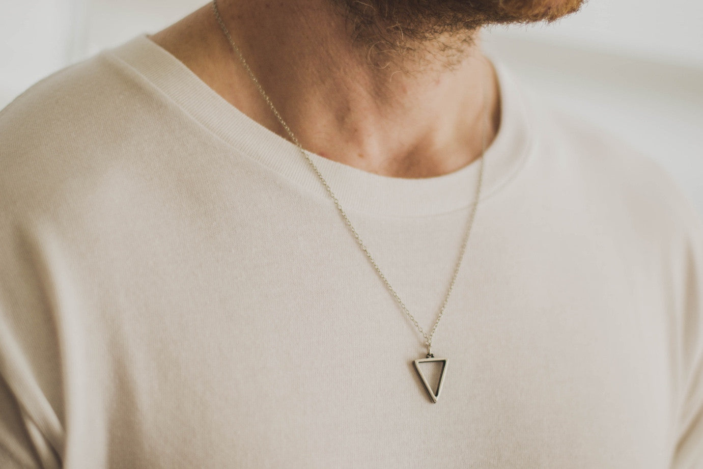 Buy Triangle Necklace for Men, Groomsmen Gift, Men's Necklace With a Gold  Tone Triangle Pendant, Gold Chain, Gift for Him, Geometric Necklace Online  in India - Etsy