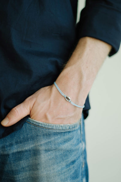 Men's bracelet with silver shell charm - shani-adi-jewerly