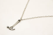 Silver hammer stainless steel chain necklace for men - shani-adi-jewerly