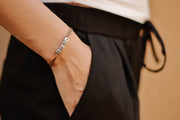 Customisable name bracelet, women's bracelet, brown cord - shani-adi-jewerly