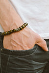Wood beads hamsa bracelet for men - shani-adi-jewerly