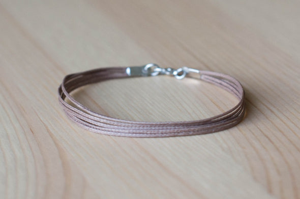 Brown cord bracelet for men, brown string jewelry for him - shani-adi-jewerly