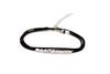 Wrap silver beads bracelet, black cord - shani-adi-jewerly