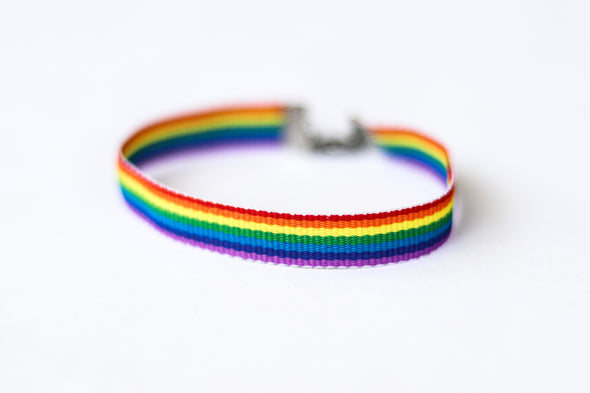 Women's Pride bracelet, rainbow flag strap bracelet, LGBTQ gift - shani-adi-jewerly