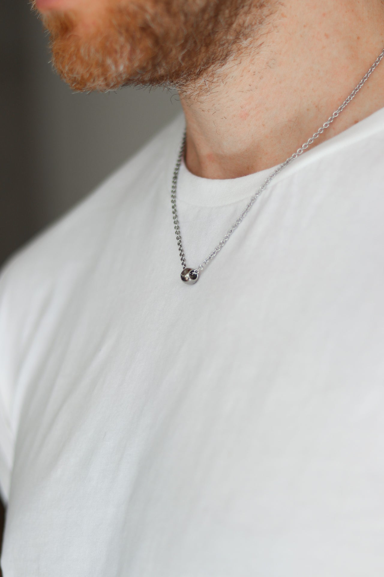 Silver bead chain necklace for men - shani-adi-jewerly
