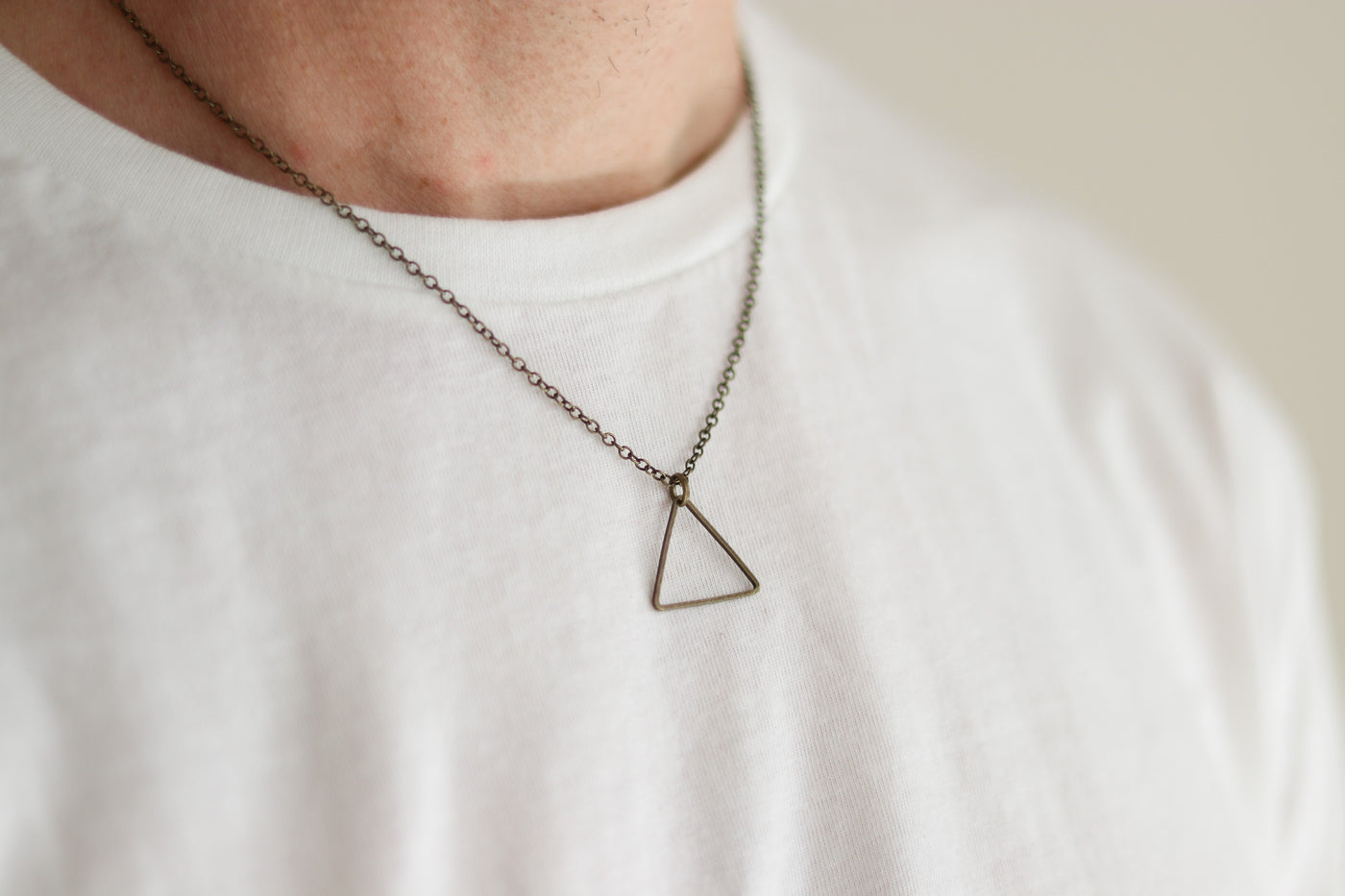 New Fashion Triangle Pendant Necklace Men Simple Width 2.5mm Stainless  Steel Box Chain Necklace For Men Jewelry Gift - AliExpress