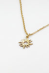 Gold sun necklace for women, stainless steel chain necklace, valentines day gift