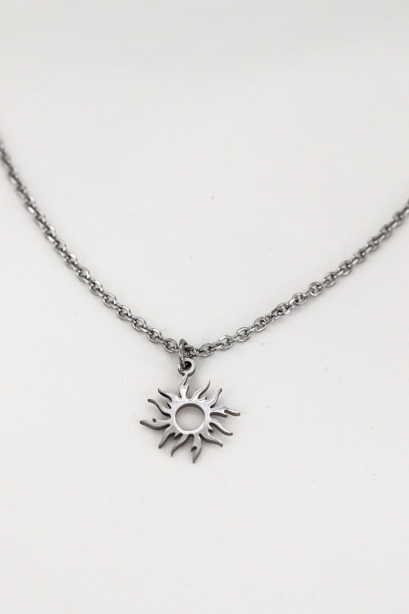 Silver sun necklace for women, stainless steel chain necklace, valenti –  Shani & Adi Jewelry