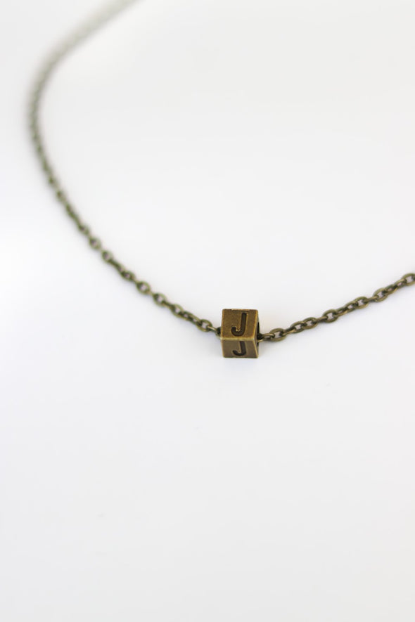 bronze initial chain necklace for men - Shani and Adi Jewelry