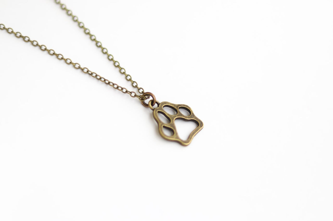 bronze paw chain necklace for men - Shani and Adi Jewelry