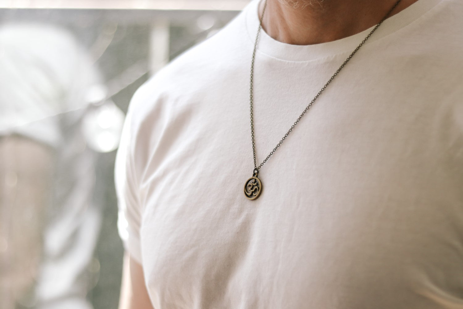 bronze om chain necklace for men - Shani and Adi Jewelry