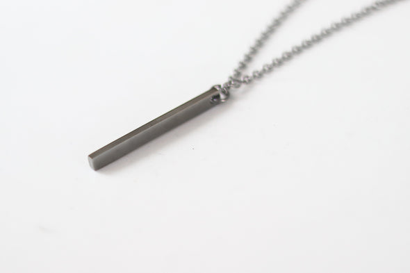 Silver bar necklace for men, chain necklace, waterproof, gift for him