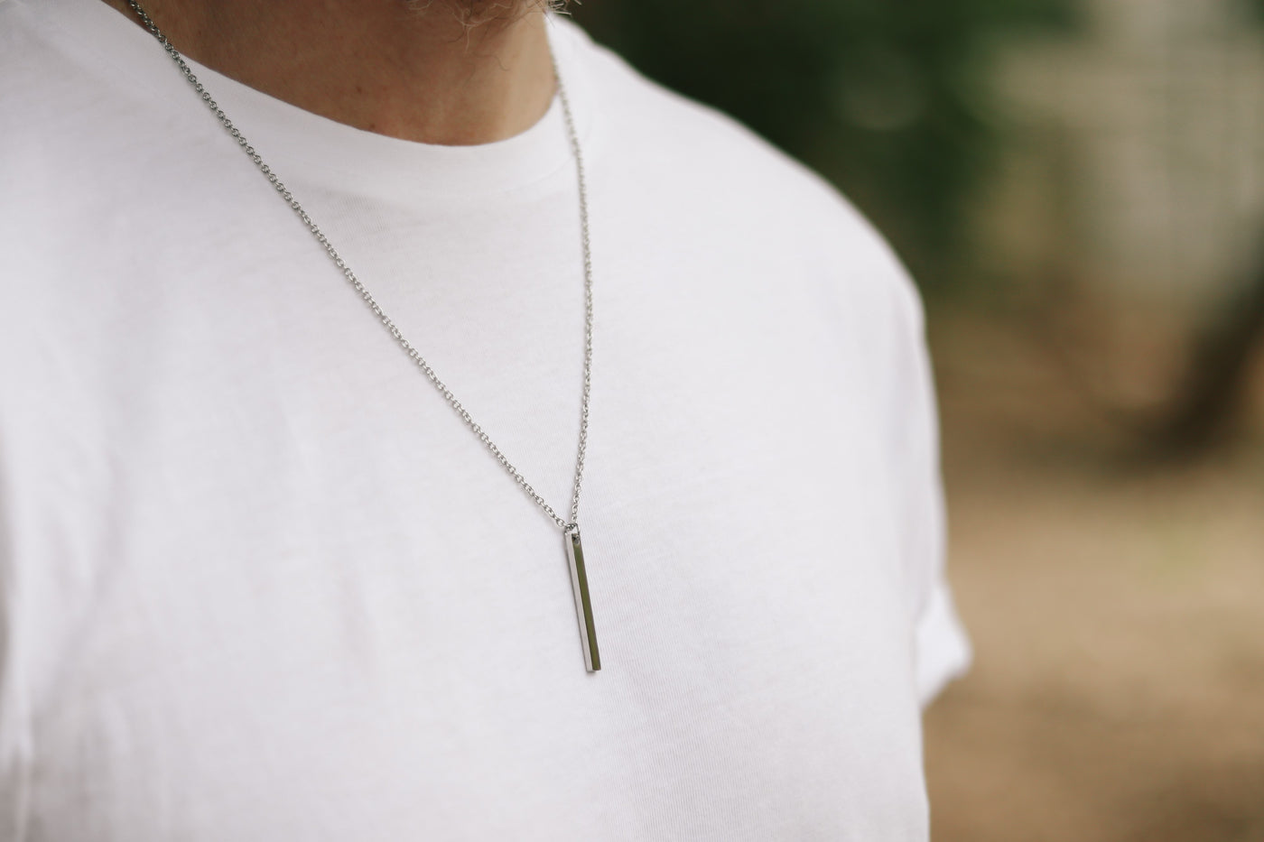 Men cord Bar Necklace – Name Strings