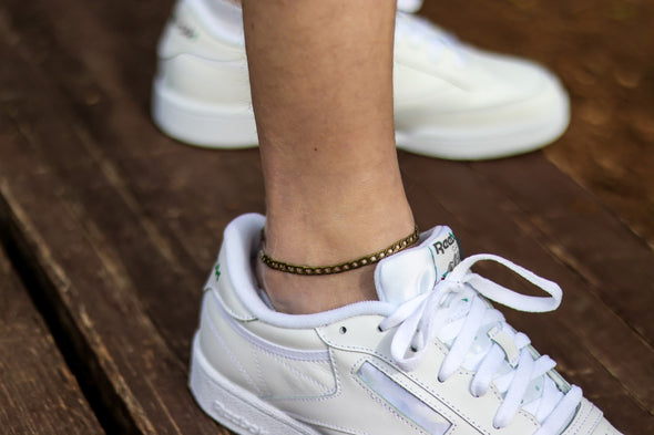 Men's ankle bracelet, bronze tone link chain anklet for him