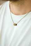 Bronze Hamsa tube chain necklace for men - shani-adi-jewerly