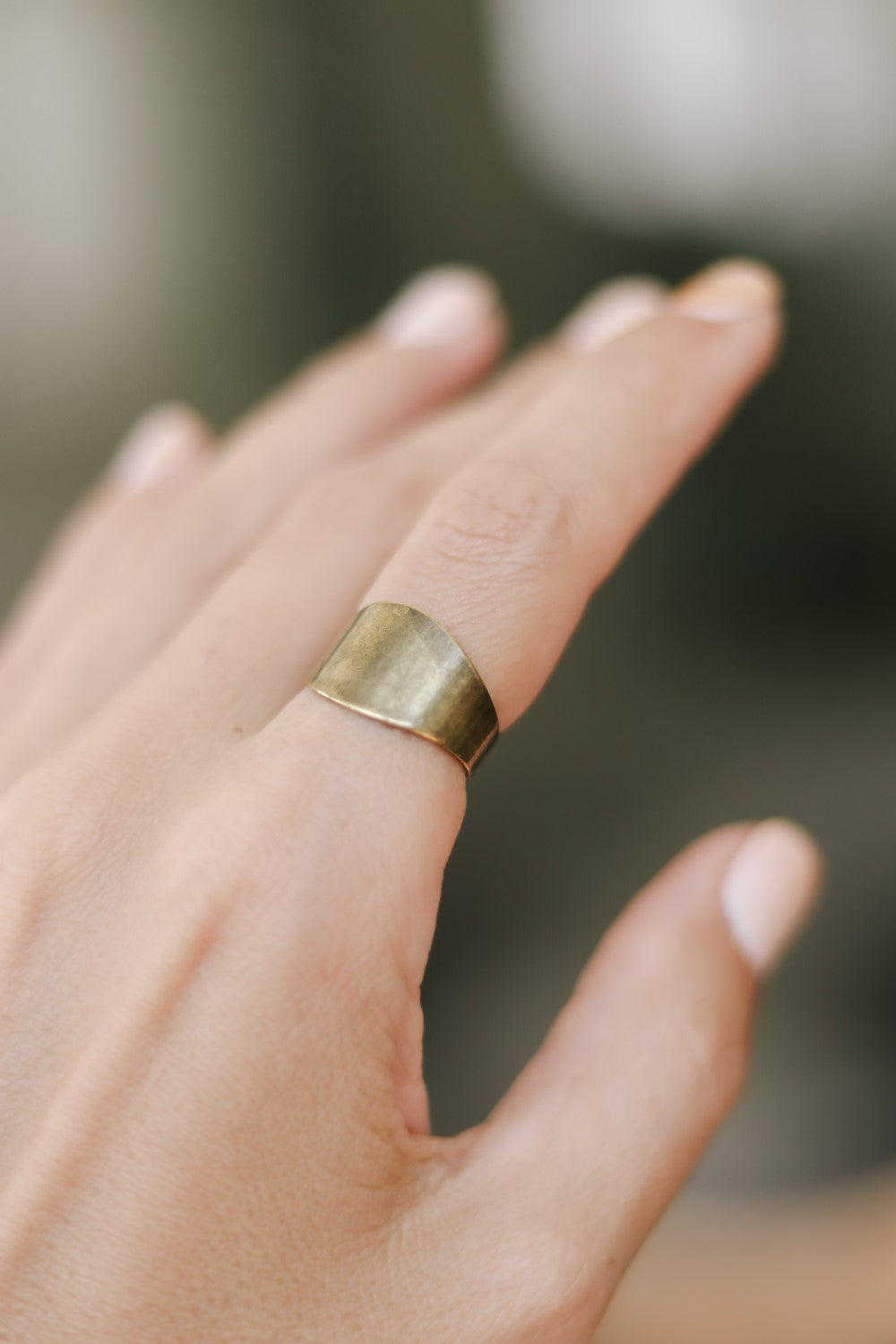 bronze flat ring for women - shani and Adi Jewelry