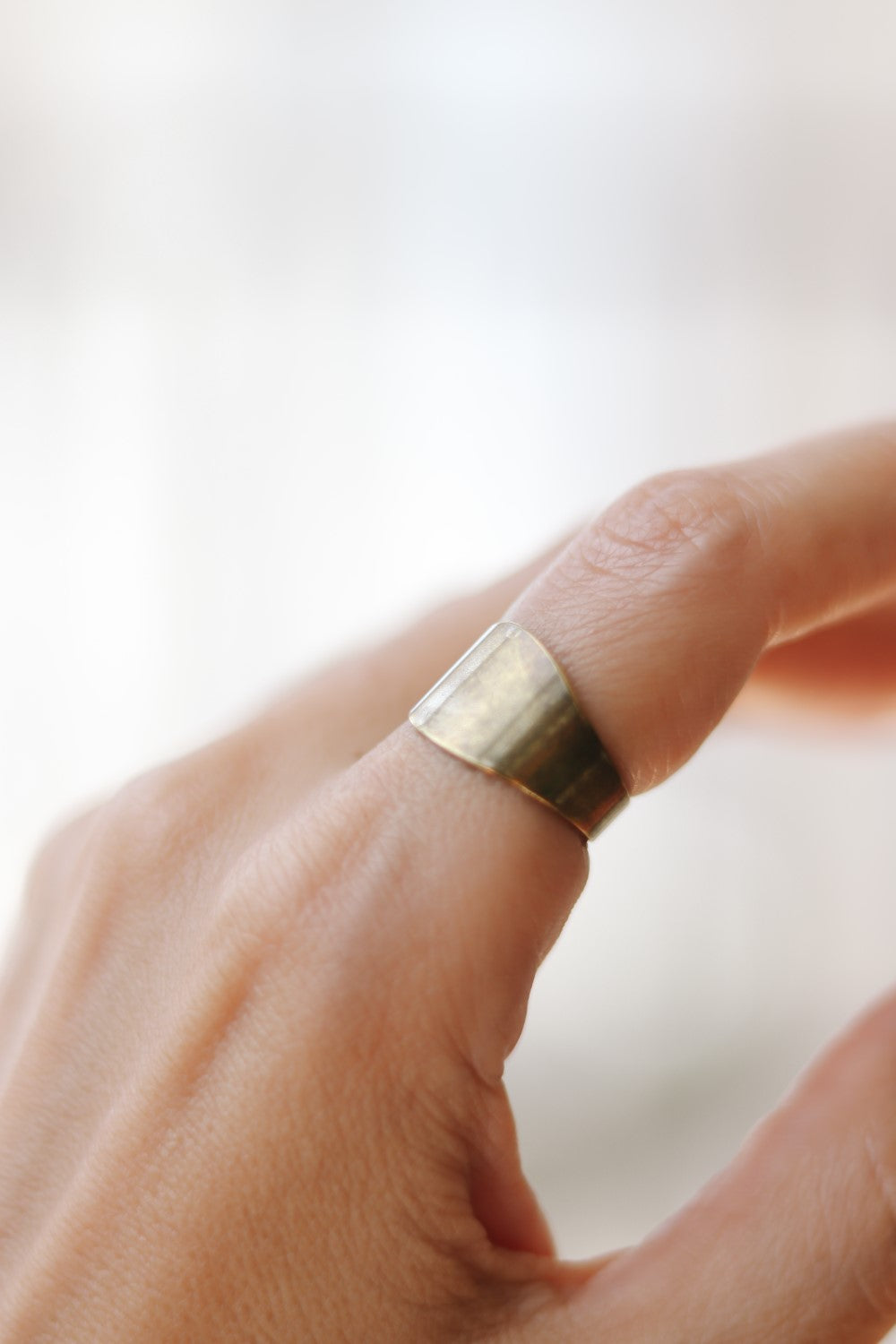 bronze flat ring for women - shani and Adi Jewelry