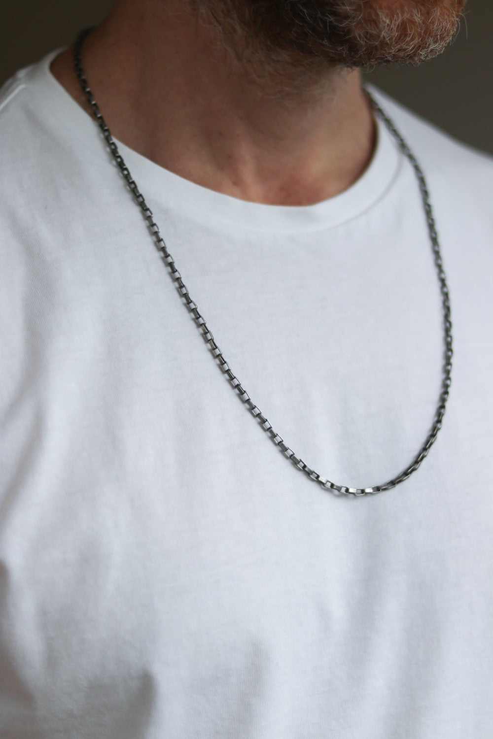 925 Sterling Silver Elongated Cable Chain Necklace for Men — WE