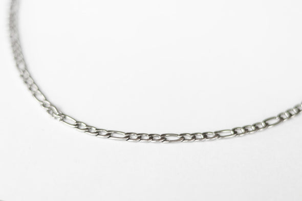 Silberne Gliederkette für Männer, Herrenhalskette, wasserdichte Figaro-Kabelkette