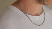 Silver links chain necklace for men