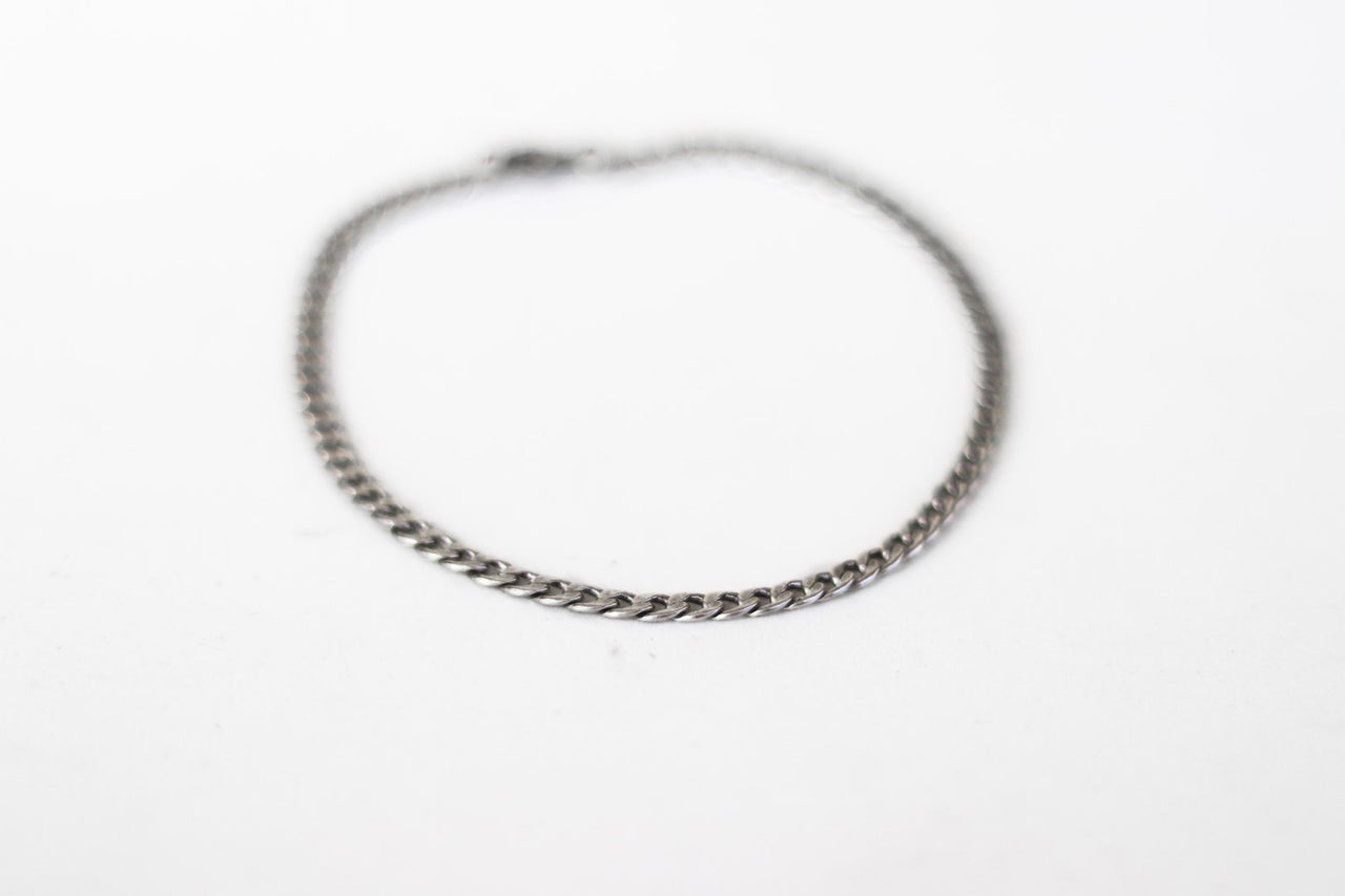 Men's ankle bracelet, silver tone link chain anklet for him