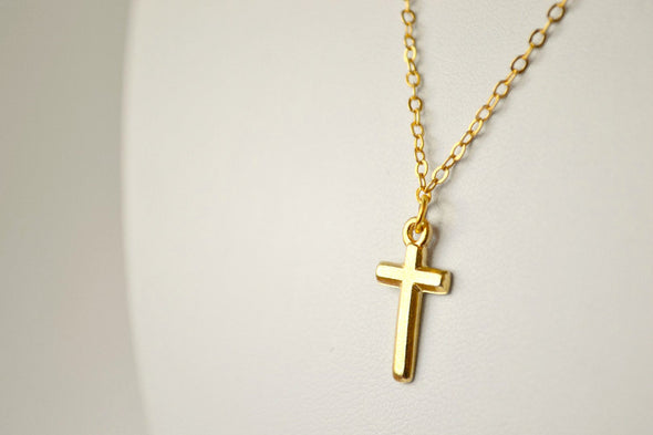 Kreuz Halskette für Frauen Goldkette, christlich-katholischer Schmuck