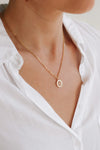 Gold tone circle sun necklace for women, stainless steel chain necklace