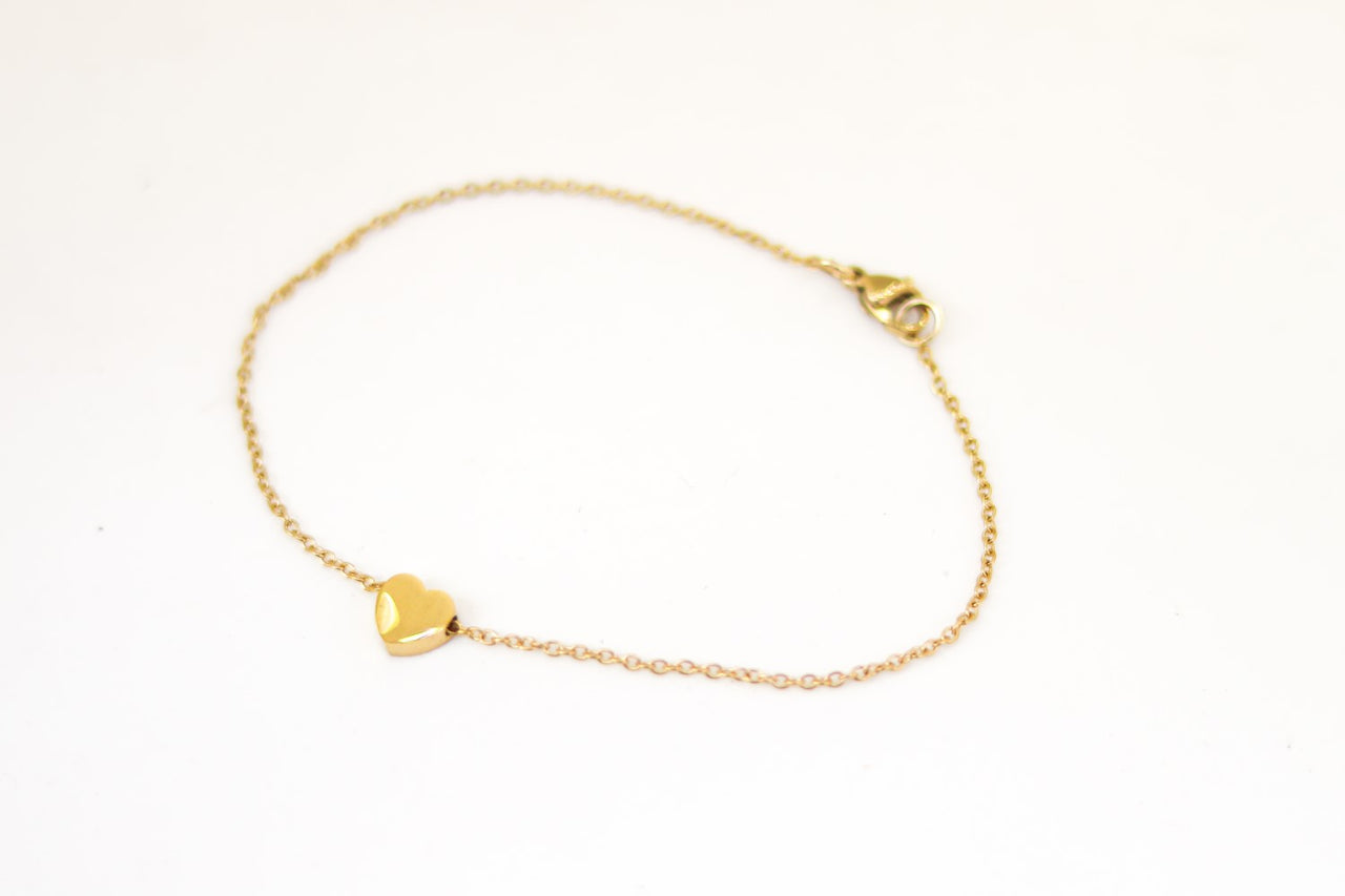 gold heart chain anklet