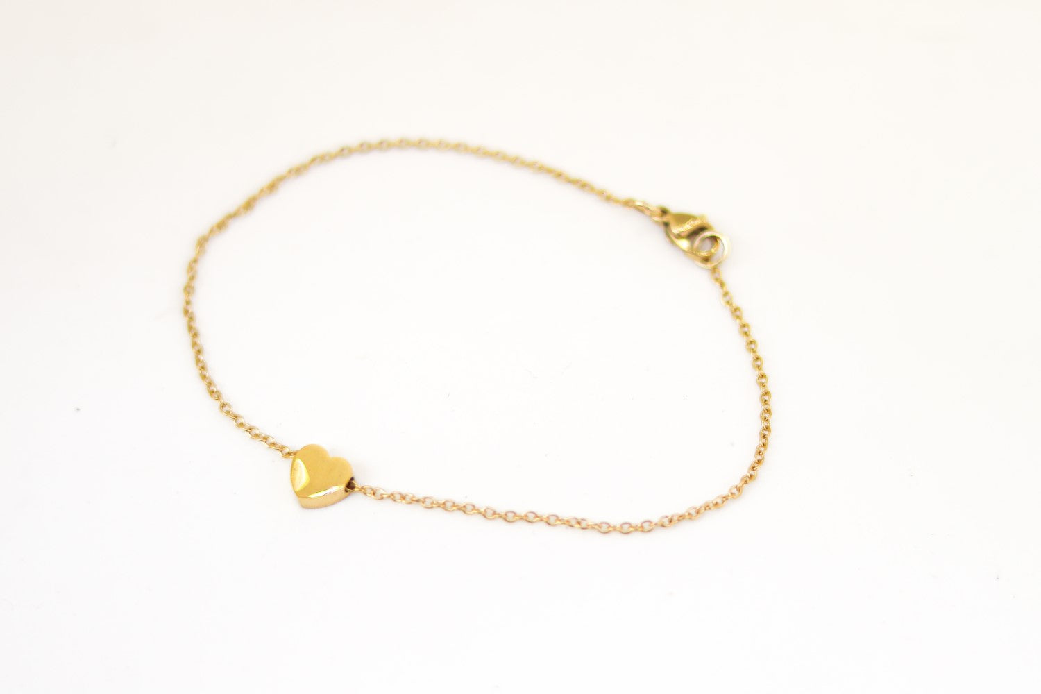 gold heart chain anklet