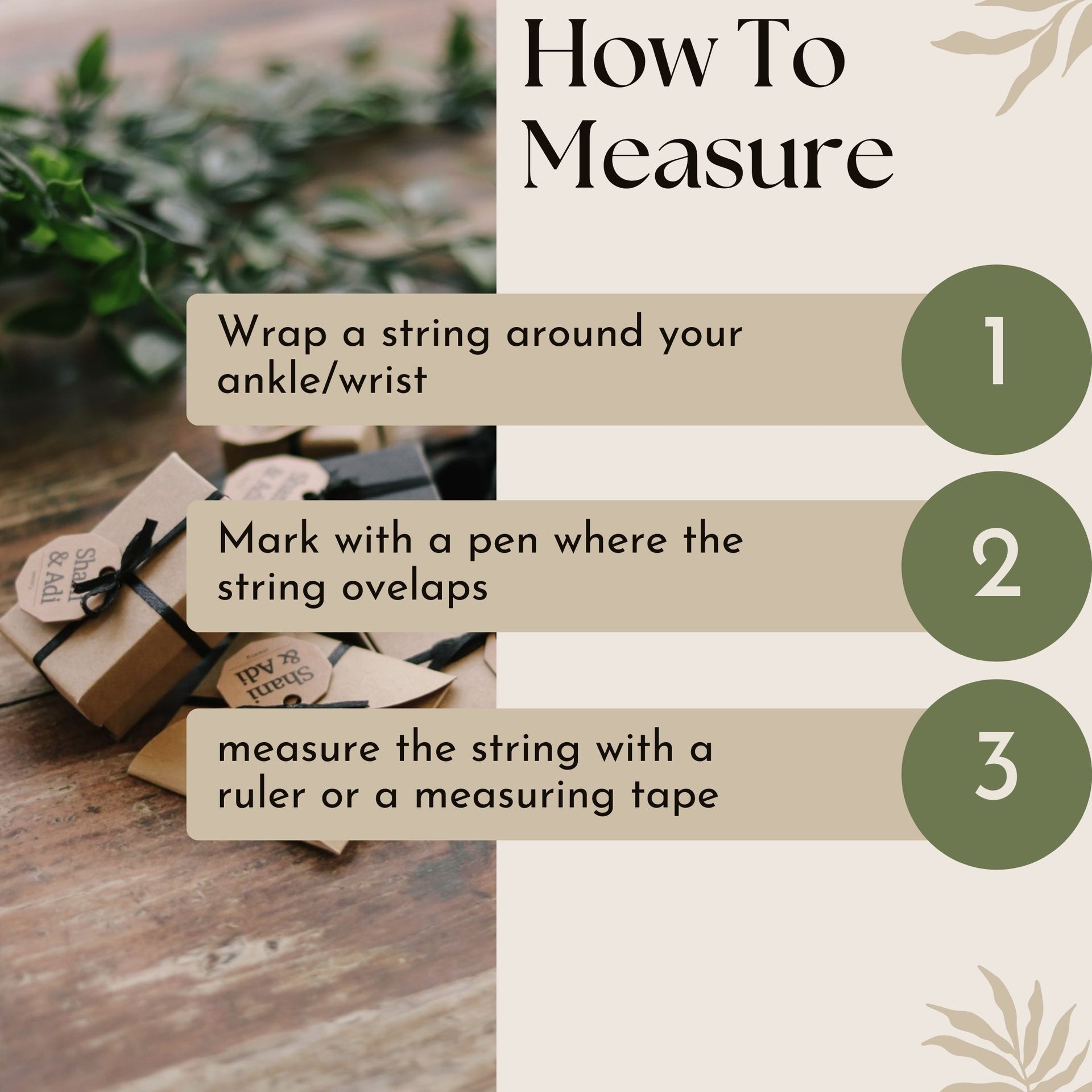 how to measure wrist or anklet for bracelet or anklet