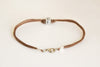 Initial bracelet for men, brown cord - shani-adi-jewerly